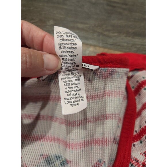 Victoria’s Secret XS Long Johns Winter PJ’S Thermal 2-Pc Set Red Plaid Stripe B9 - Picture 5 of 9